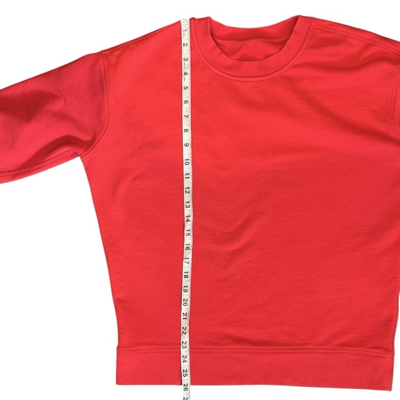 Lululemon Perfectly Oversized Crew Neck Terry Sweatshirt Carnation Red Women’s 4 - Picture 6 of 7